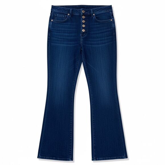 Ann Taylor Button Fly Jeans Kick Crop Dark - Picture 9 of 10